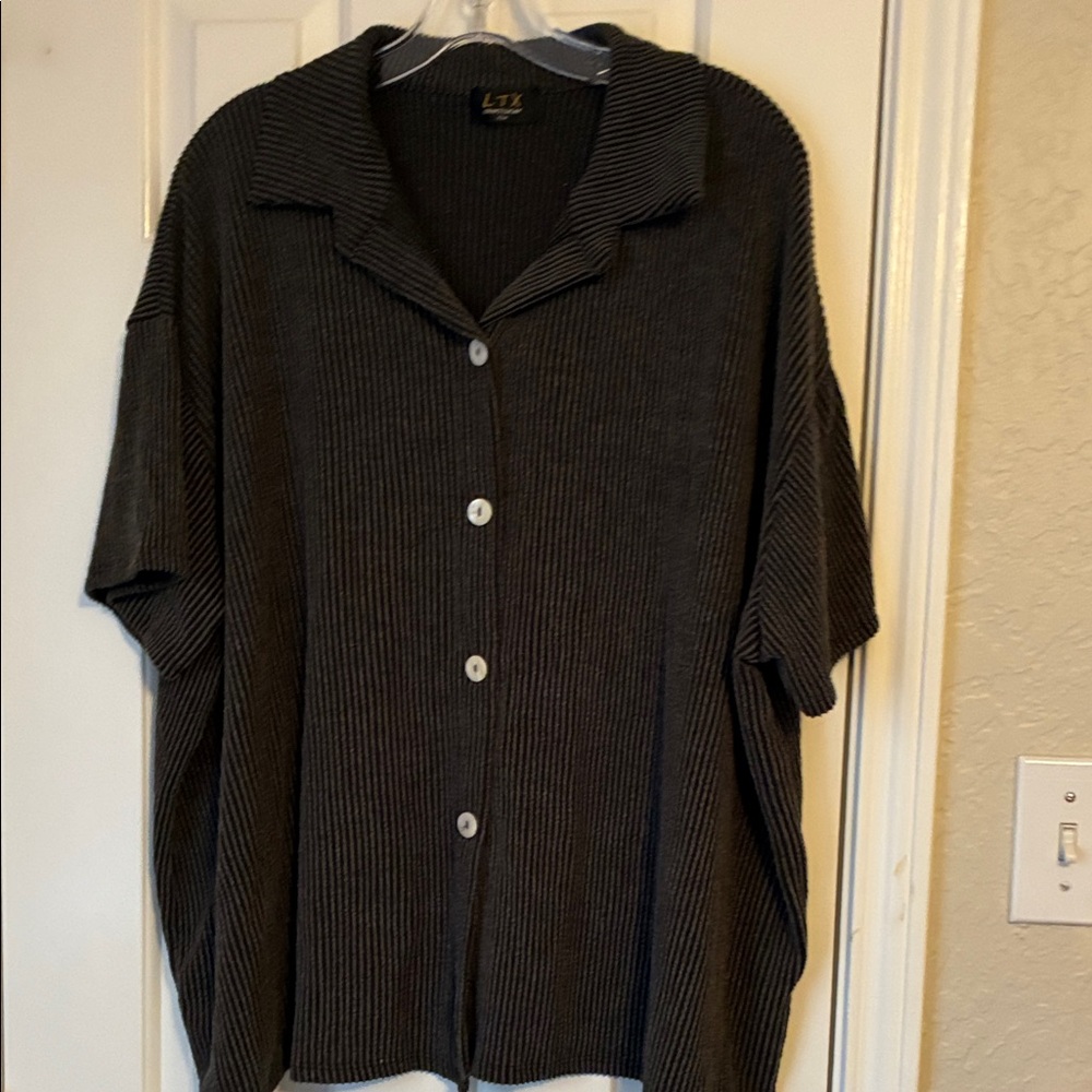 Black Button-Up Women's Blouse